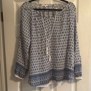 Blue Patterned Women's Top